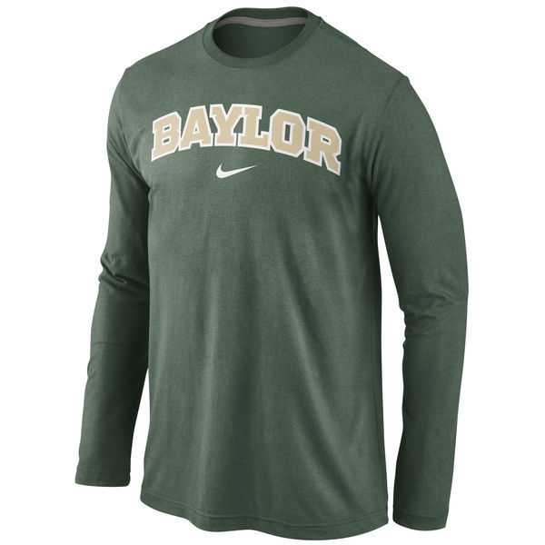 Baylor Bears Nike Wordmark Long Sleeve WEM T-Shirt - Green,We sell and wholesale Baylor Bears Nike Wordmark Long Sleeve WEM T-Shirt - Green on line form chian!